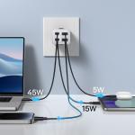 Incarcator retea Baseus GaN6 Pro, 2xUSB-A, 2xUSB-C, 100W, Alb 13 - lerato.ro