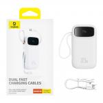 Baterie externa portabila Baseus Qpow2, 20000mAh, 22.5W, USB-C, Cablu USB-C, Cablu Lightning, Display LED, Alb 9 - lerato.ro