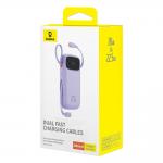 Baterie externa portabila Baseus Qpow2, 20000mAh, 22.5W, USB-C, Cablu USB-C, Cablu Lightning, Display LED, Mov 10 - lerato.ro