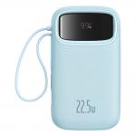 Baterie externa portabila Baseus Qpow2, 20000mAh, 22.5W, USB-C, Cablu USB-C, Cablu Lightning, Display LED, Albastru 2 - lerato.ro