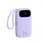 Baterie externa portabila EnerFill FC21 Qpow3 Ultra, 20000mAh, 22.5W, USB-C, Cablu USB-C, Cablu Lightning, Display LED, Mov 2 - lerato.ro