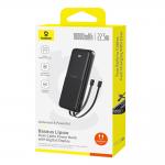 Baterie externa portabila Baseus Lipow, 10000 mAh, 22.5W, 3A, 1xUSB-C, 1xUSB-A, 1xCablu USB-C, 1x Cablu Lightning, Negru 9 - lerato.ro