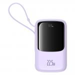 Baterie externa portabila Baseus Qpow Pro Plus, 10000 mAh, 22.5W, 3A, 1xUSB-C, 1xUSB-A, 1xCablu USB-C, Mov 2 - lerato.ro