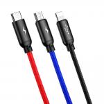 Cablu pentru incarcare si transfer de date Baseus 3 in 1 USB Type-C/Lightning/Micro-USB 1.2m Negru 5 - lerato.ro