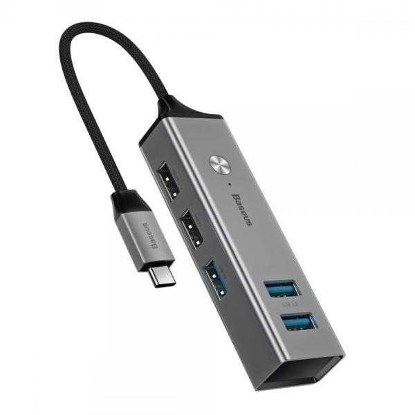 Adaptor HUB aluminiu 5-in-1 Baseus USB Type-C - 3x USB 3.0, 2x USB 2.0