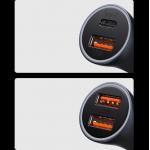 Incarcator auto Baseus Golden Contactor, 2xUSB-A, 60W, 3A, Albastru 14 - lerato.ro