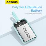 Baterie externa portabila Baseus Magnetic Mini, 10000 mAh, 20W, USB-C, Wireless 15W, Cablu Lightning integrat, Albastru 4 - lerato.ro