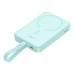 Baterie externa portabila Baseus Magnetic Mini, 10000 mAh, 20W, USB-C, Wireless 15W, Cablu Lightning integrat, Albastru 7 - lerato.ro