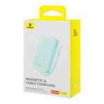 Baterie externa portabila Baseus Magnetic Mini, 10000 mAh, 20W, USB-C, Wireless 15W, Cablu Lightning integrat, Albastru 9 - lerato.ro