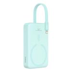 Baterie externa portabila Baseus Magnetic Mini, 10000 mAh, 20W, USB-C, Wireless 15W, Cablu Lightning integrat, Albastru 13 - lerato.ro