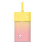 Baterie externa portabila Baseus Popsicle, 5200 mAh, 20W, USB-C, Cablu Lightning integrat, Galben/Roz 2 - lerato.ro