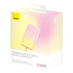 Baterie externa portabila Baseus Popsicle, 5200 mAh, 20W, USB-C, Cablu Lightning integrat, Galben/Roz 4 - lerato.ro