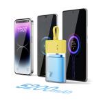 Baterie externa portabila Baseus Popsicle, 5200 mAh, 20W, USB-C, Cablu Lightning integrat, Galben/Roz 11 - lerato.ro