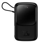 Baterie externa portabila Baseus Qpow Digital Display, 10000 mAh, 22.5W, USB/USB-C, Cablu USB-C integrat, Negru 2 - lerato.ro