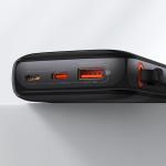 Baterie externa portabila Baseus Qpow Digital Display, 10000 mAh, 22.5W, USB/USB-C, Cablu USB-C integrat, Negru 14 - lerato.ro