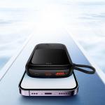 Baterie externa portabila Baseus Qpow Digital Display, 10000 mAh, 22.5W, USB/USB-C, Cablu USB-C integrat, Negru 3 - lerato.ro