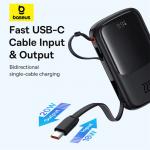 Baterie externa portabila Baseus QPow Pro Plus, 10000 mAh, 22.5W, Display, USB/USB-C, Cablu USB-C integrat, Negru 6 - lerato.ro