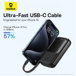 Baterie externa portabila Baseus QPow Pro Plus, 10000 mAh, 22.5W, Display, USB/USB-C, Cablu USB-C integrat, Negru 10 - lerato.ro