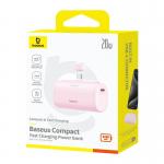 Baterie externa portabila Baseus Compact, 5000 mAh, USB-C, 20W, Cablu USB-C inclus, Roz 7 - lerato.ro