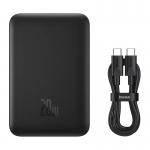 Baterie externa portabila Baseus Magnetic Mini, 10000 mAh, USB-C, 20W, Compatibila MagSafe, Wireless 15W, Cablu USB-C 50 cm inclus, Negru 3 - lerato.ro