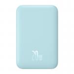 Baterie externa portabila Baseus Magnetic Mini, 6000 mAh, 20W, USB-C, Compatibila MagSafe, Wireless 15W, Cablu USB-C 30 cm inclus, Albastru 2 - lerato.ro