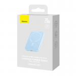 Baterie externa portabila Baseus Magnetic Mini, 6000 mAh, 20W, USB-C, Compatibila MagSafe, Wireless 15W, Cablu USB-C 30 cm inclus, Albastru 3 - lerato.ro