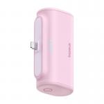 Baterie externa portabila Baseus OS Compact, 5000 mAh, USB, 20W, Cablu USB-C inclus, Conector Lightning integrat, Roz 6 - lerato.ro