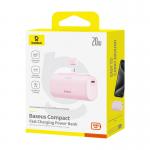 Baterie externa portabila Baseus OS Compact, 5000 mAh, USB, 20W, Cablu USB-C inclus, Conector Lightning integrat, Roz 4 - lerato.ro