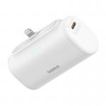 Baterie externa portabila Baseus OS Compact, 5000 mAh, USB, 20W, Cablu USB-C inclus, Conector Lightning integrat, Alb 8 - lerato.ro