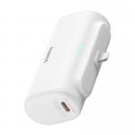 Baterie externa portabila Baseus OS Compact, 5000 mAh, USB, 20W, Cablu USB-C inclus, Conector Lightning integrat, Alb 5 - lerato.ro