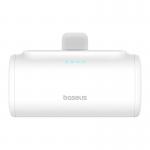 Baterie externa portabila Baseus OS Compact, 5000 mAh, USB, 20W, Cablu USB-C inclus, Conector Lightning integrat, Alb 2 - lerato.ro