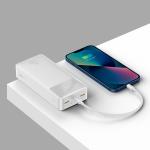 Baterie externa portabila Baseus Bipow fast charging, 30000 mAh, 20W, Cablu USB-A - Micro USB 25cm, Alb 8 - lerato.ro
