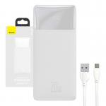 Baterie externa portabila Baseus Bipow fast charging, 30000 mAh, 20W, Cablu USB-A - Micro USB 25cm, Alb 12 - lerato.ro