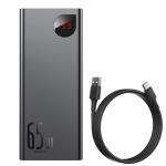 Baterie externa portabila Baseus Adaman Metal, 20000 mAh, 65W, Cablu USB-C 50cm inclus, Negru 10 - lerato.ro