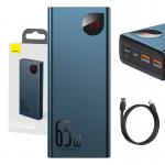Baterie externa portabila Baseus Adaman Metal, 20000 mAh, 65W, LED, Power Delivery / Quick Charge 3.0, 2x USB, 1x USB-C, 1x MicroUSB, Albastru 9 - lerato.ro