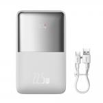 Baterie externa portabila Baseus Bipow Pro 20000 mAh, Digital Display, 22.5W, Cablu USB-C inclus, Alb 3 - lerato.ro
