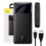 Baterie externa portabila Baseus Bipow 10000 mAh, Digital Display, 15W, Cablu MicroUSB inclus, Negru 5 - lerato.ro