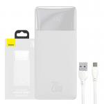 Baterie externa portabila Baseus Bipow 10000 mAh, 2xUSB, 1xUSB-C, Digital Display, 20W, Cablu MicroUSB 25cm inclus, Alb 7 - lerato.ro