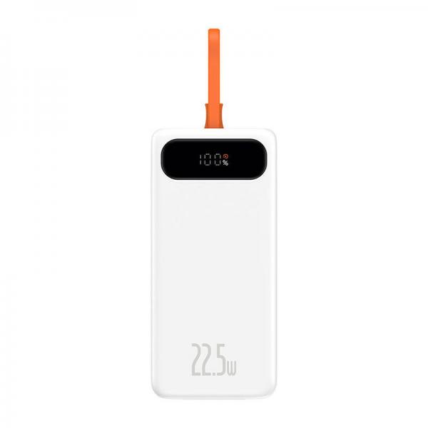 Baterie externa portabila Baseus Block 20000 mAh, Digital Display, 22.5W, Cablu USB-C, Alb 1 - lerato.ro