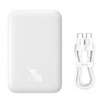 Baterie externa portabila Baseus Magnetic Mini Air, 6000 mAh, Compatibila MagSafe, 20W, Cablu USB-C 50cm inclus, Alb 9 - lerato.ro