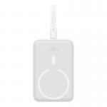 Baterie externa portabila Baseus Magnetic Mini 20W, 10000 mAh, USB-C, Compatibila MagSafe, Incarcare Wireless 15W, Cablu Lightning integrat, Alb 10 - lerato.ro
