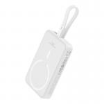 Baterie externa portabila Baseus Magnetic Mini 20W, 10000 mAh, USB-C, Compatibila MagSafe, Incarcare Wireless 15W, Cablu Lightning integrat, Alb 6 - lerato.ro