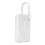 Baterie externa portabila Baseus Magnetic Mini 20W, 10000 mAh, USB-C, Compatibila MagSafe, Incarcare Wireless 15W, Cablu Lightning integrat, Alb 2 - lerato.ro