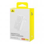 Baterie externa portabila Baseus Magnetic Mini 20W, 10000 mAh, USB-C, Compatibila MagSafe, Incarcare Wireless 15W, Cablu Lightning integrat, Alb 3 - lerato.ro