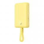 Baterie externa portabila Baseus Magnetic Mini 20W, 10000 mAh, USB-C, Compatibila MagSafe, Incarcare Wireless 15W, Cablu Lightning integrat, Galben 5 - lerato.ro