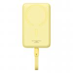 Baterie externa portabila Baseus Magnetic Mini 30W, 10000 mAh, USB-C, Compatibila MagSafe, Incarcare Wireless 15W, Cablu USB-C integrat, Galben 7 - lerato.ro