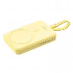 Baterie externa portabila Baseus Magnetic Mini 30W, 10000 mAh, USB-C, Compatibila MagSafe, Incarcare Wireless 15W, Cablu USB-C integrat, Galben 11 - lerato.ro