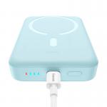 Baterie externa portabila Baseus Magnetic Mini, Incarcare Wireless, Fast Charge 30W, 10000 mAh, Cablu USB-C inclus, Albastru 6 - lerato.ro