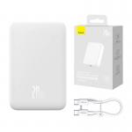 Baterie externa portabila Baseus Magnetic Mini, Incarcare Wireless, Fast Charge 20W, 20000 mAh, Cablu USB-C inclus, Alb 7 - lerato.ro