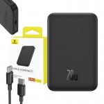 Baterie externa portabila Baseus Magnetic Mini 20W, 5000 mAh, USB-C, Incarcare Wireless 15W, Negru 4 - lerato.ro